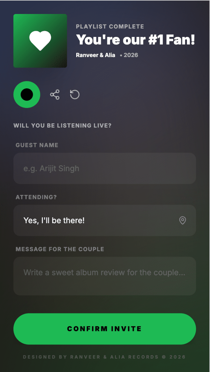 Love Wrapped – The Interactive Music Player Wedding Invitation - My Store